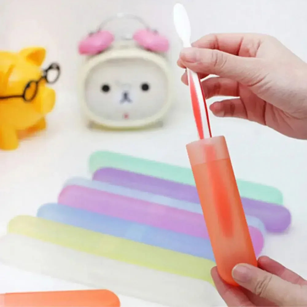 Travel Portable Toothbrush Box Breathable Toothbrush Storage Box Frosted Dustproof Toothbrush Protection Boxes Cover Qme