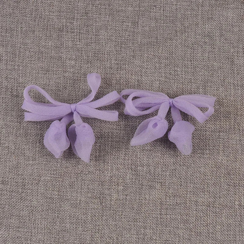 6pcs 92x100mm Assorted Color Polyester Fibre Bowknot Appliques, Sheer Organza Bows for DIY Hair Accessories Crafts cp3848 Qme 6pcs-5 92x100mm