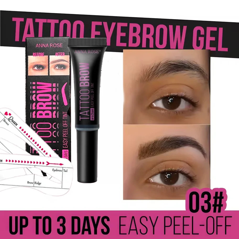 Waterproof Peel-off Tattoo Brow Gel Long-lasting 3 Days Smudge-proof Qme 03