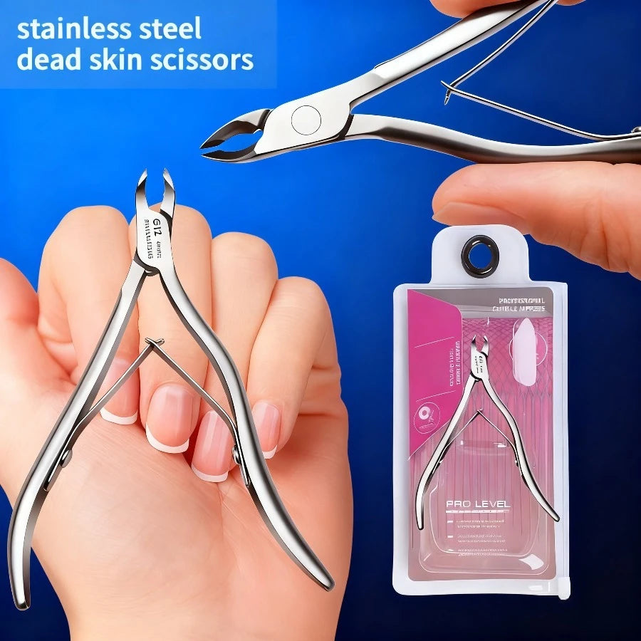 Professional Cuticle Trimmer Jaws Stainless Steel Nail Toenail Qme Silver