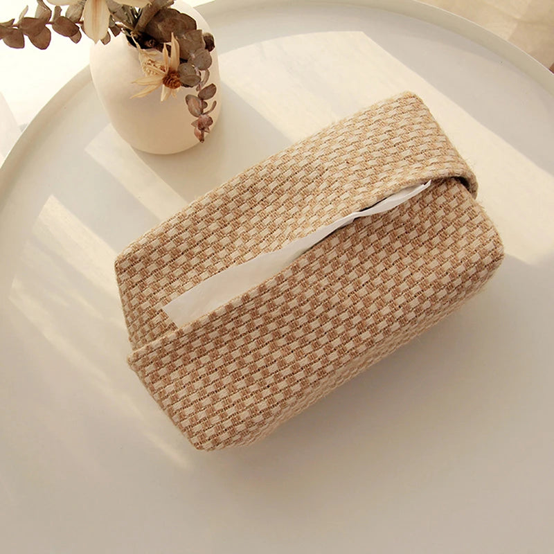 Napkin Holder Home Decor Handkerchief Box Nordic Cotton Linen Cloth Qme