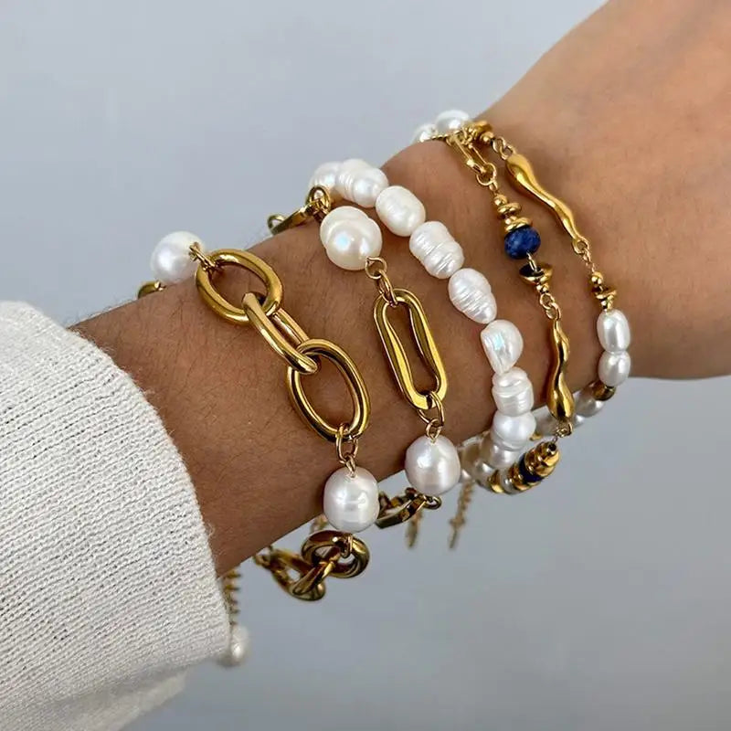 2026 New Gold Chain Bracelets Women Cuban Chain Trend Gold Plated Stainless Steel Bracelet Trendy Female Gifts Jewelry Qme