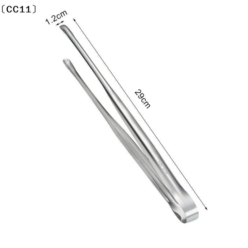 Stainless Steel Barbecue Tongs Kitchen Vegetable Reusable Meat Qme