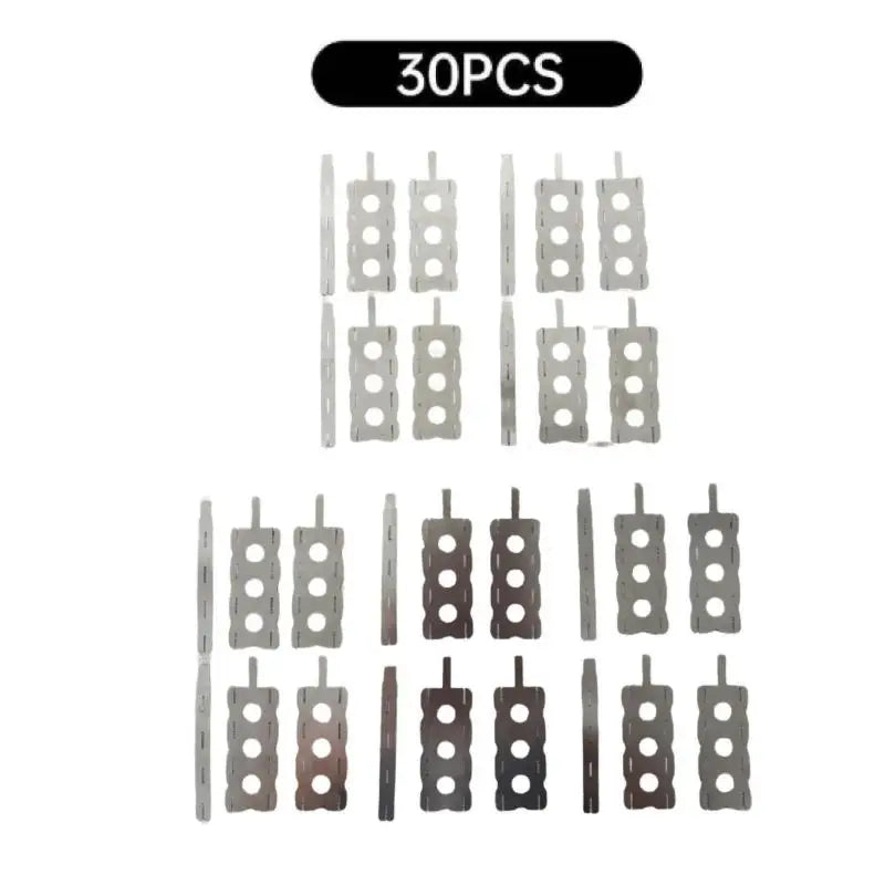 30Pcs 18650 Lithium Battery Nickel Sheet 5Set Polygonal Battery Nickel Sheet For Spot Welding Machine Batteries Connection Sheet Qme