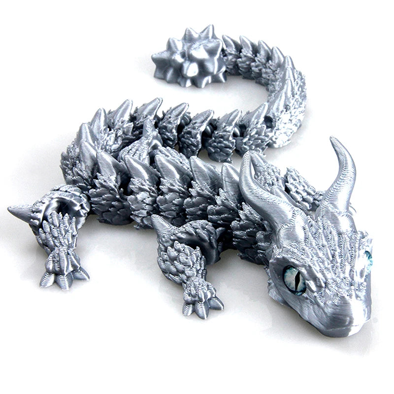 Arrival 3D Printed Akatsuki Magic Dragon Movable Joints Desk Toy Qme Silver