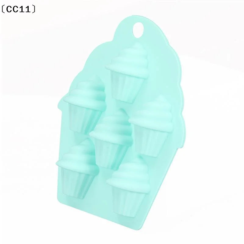 6 Cavity Food Grade Silicone Cupcake Molds Non Stick Surface Home Qme