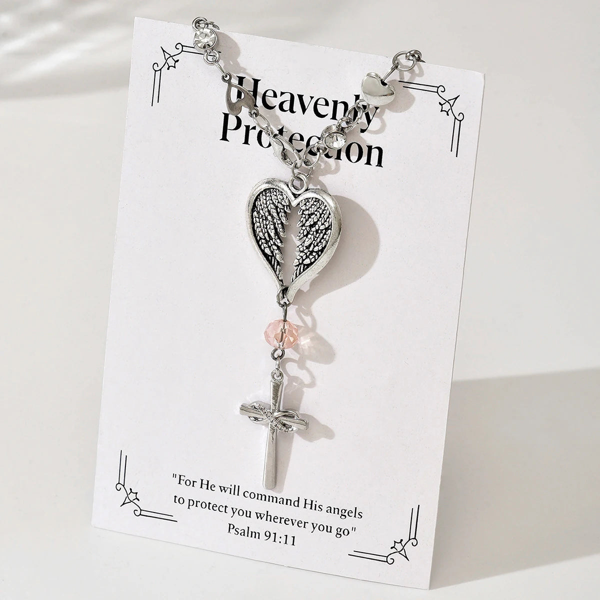 Heart Shaped Cross Steering Wheel Pendant Car Accessories Elegant Qme Silver