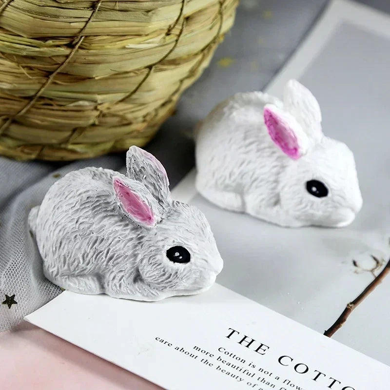 3D Rabbit Silicone Mold Creative Cute Plaster Ornament Candle Molds Qme