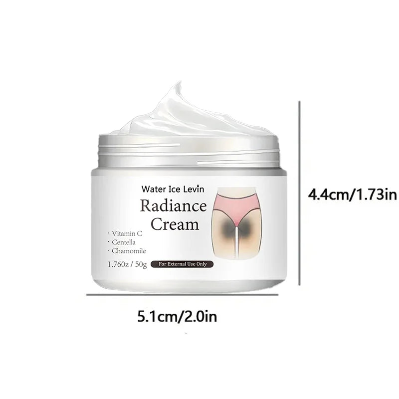 50g of Radiance Cream - Contains Vitamin C, for Private Areas, Underarms, Joints, Improves the Appearance of Melanin, and Illuminates the Skin Inside the Buttocks and Thighs Qme