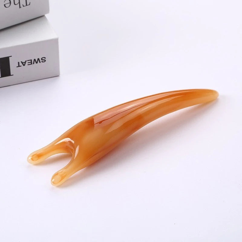 Multifunctional Resin Face Lifting Scraping Massage Nose Y-shape Qme Coffee