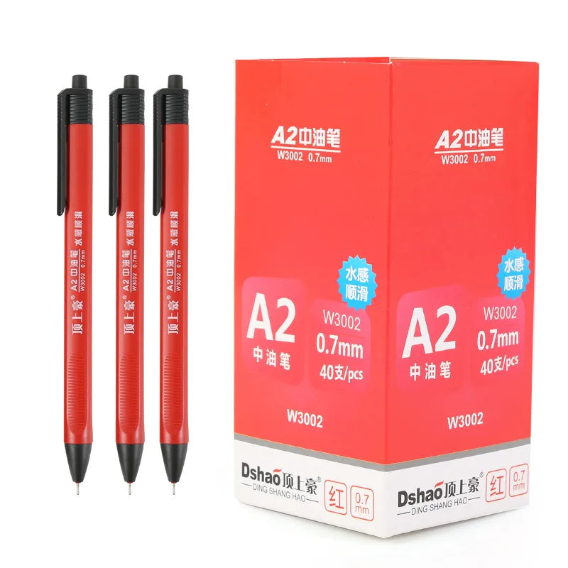 Retractable Ballpoint Pen Basics Black/Blue/Red Ballpoint Pens,Medium Point 0.7mm for Smooth Writing, 10-40 Pack Qme 40 red