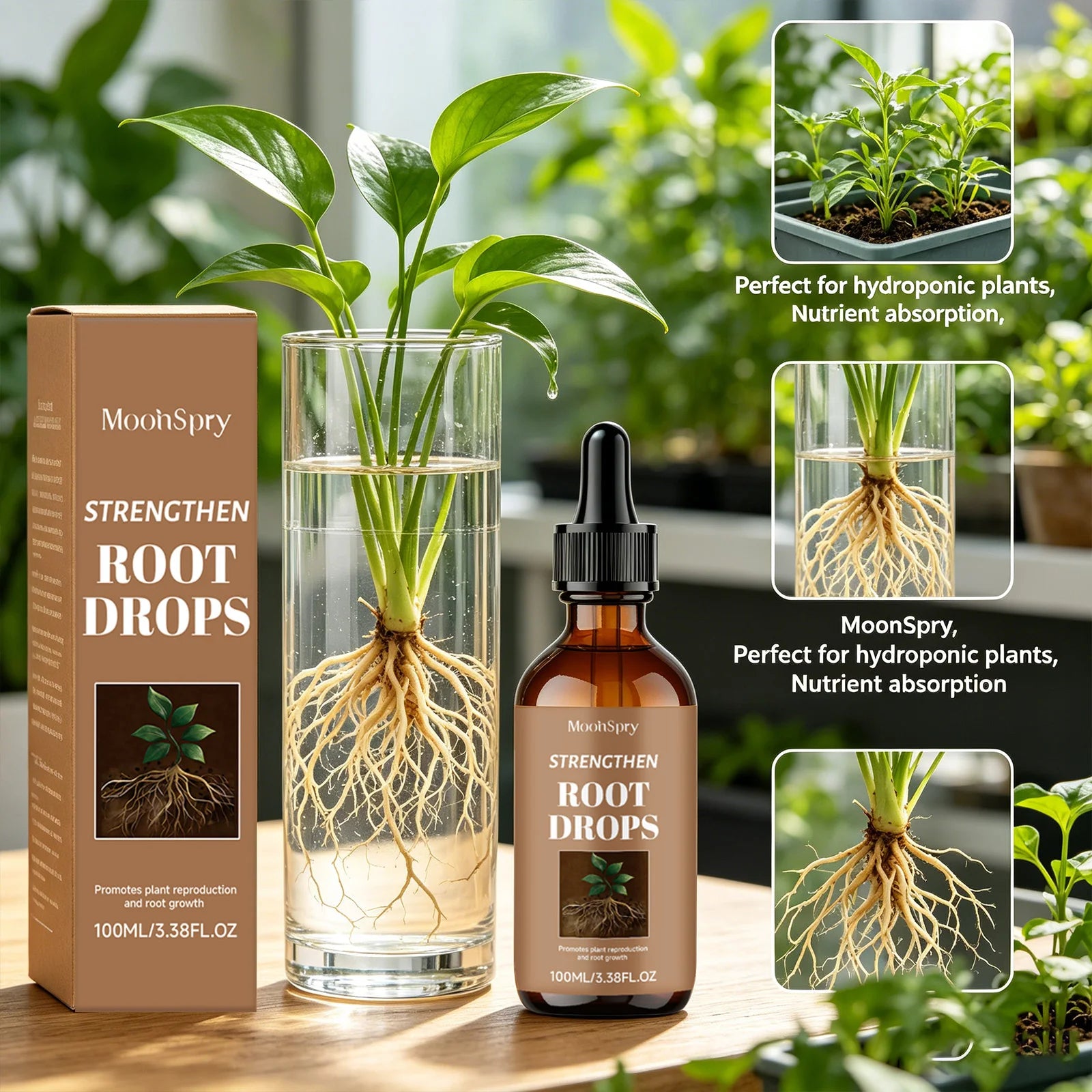 Plant Root Growth Drops Promoting Root Development Provide Growth Hormone & Nutrients Enhance Stress Resistance Plant Supplement Qme