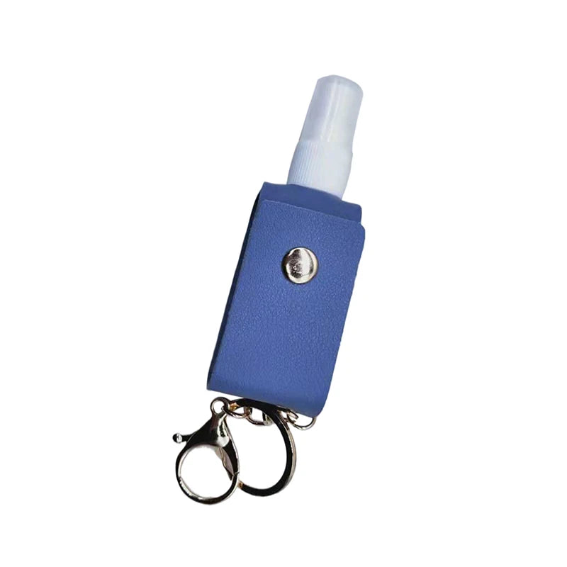 Hand Sanitizer Bottle Mini Hands Hydroalcoholic Gel PU Leather Qme Blue