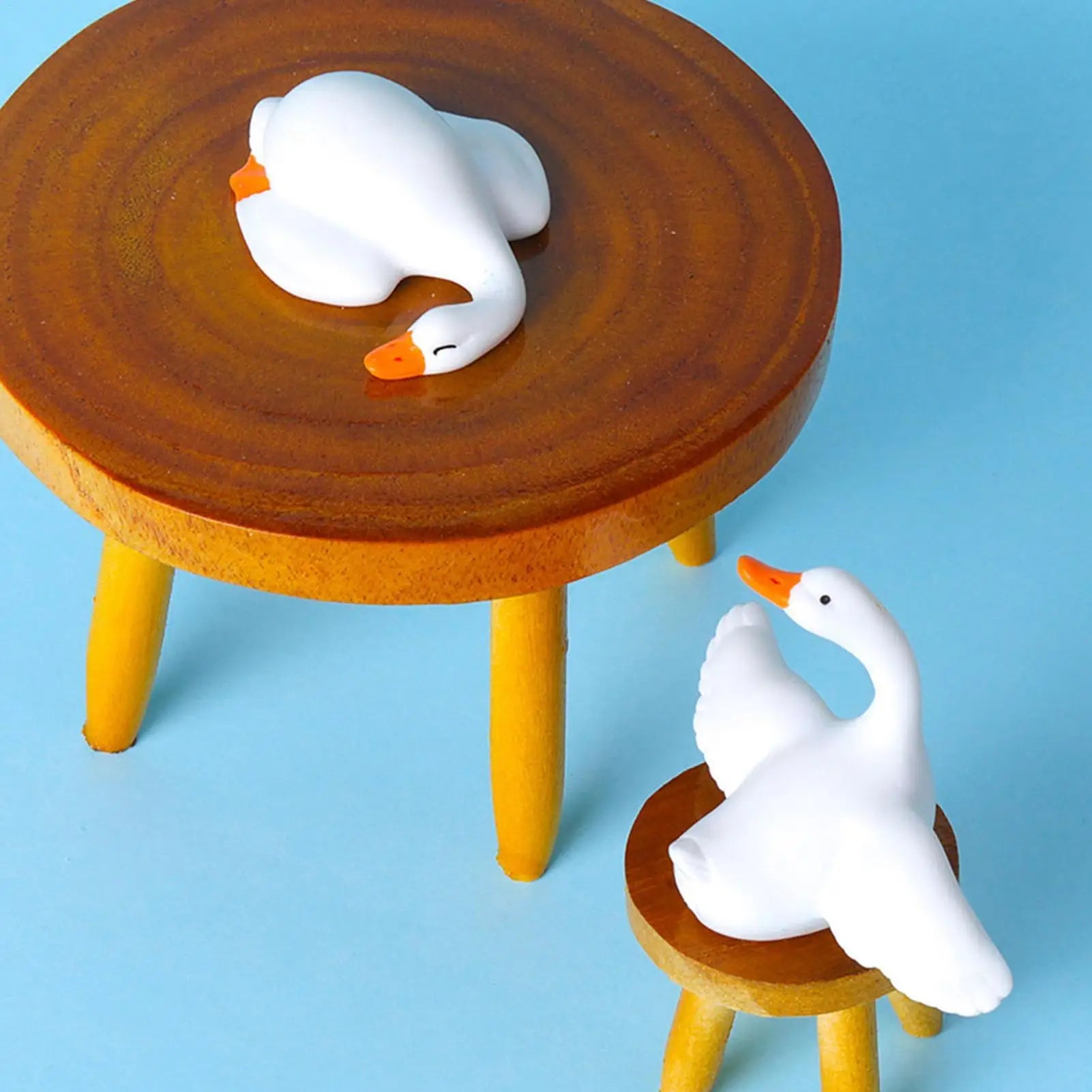 Dashboard Figurines 6 Pieces Animal Geese Figurine Ornament Desktop Statue Accessories for SUV RV Interior Office Road Trip Qme