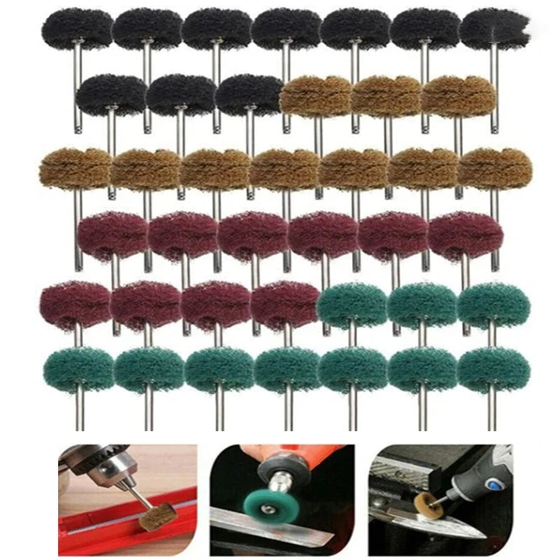 10/20pcs Mini Drill Abrasive Brush Nylon Buffing Polishing Wheel Dremel Rotary Hand Tool Accessories Set Rust Remover Qme