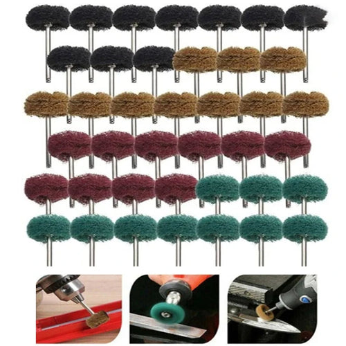 10/20pcs Mini Drill Abrasive Brush Nylon Buffing Polishing Wheel Dremel Rotary Hand Tool Accessories Set Rust Remover Qme