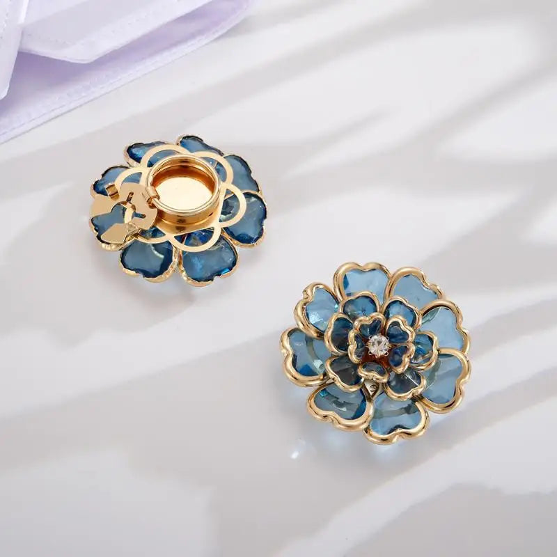 Rhinestone Flower Button Covers Easy Use Fashion Clothing Decor Qme A3