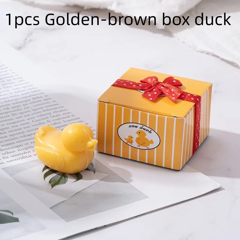 Handmade Love Heart shaped Design Bath Soap Wedding Party Love Gift Soapy Favor Valentine Gift Hand Soap Qme Golden-brown duck