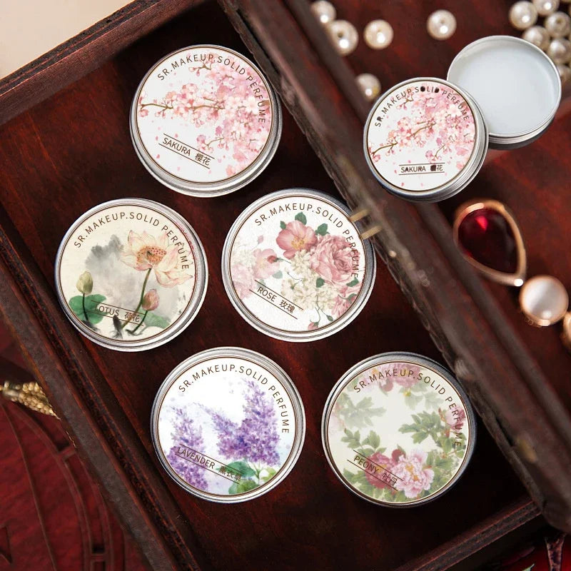 Woman Lavender Solid Perfume Portable Solid Balm Fresh Elegant Long-lasting Fragrances Cream Plant Flower Body Aroma Deodorants Qme