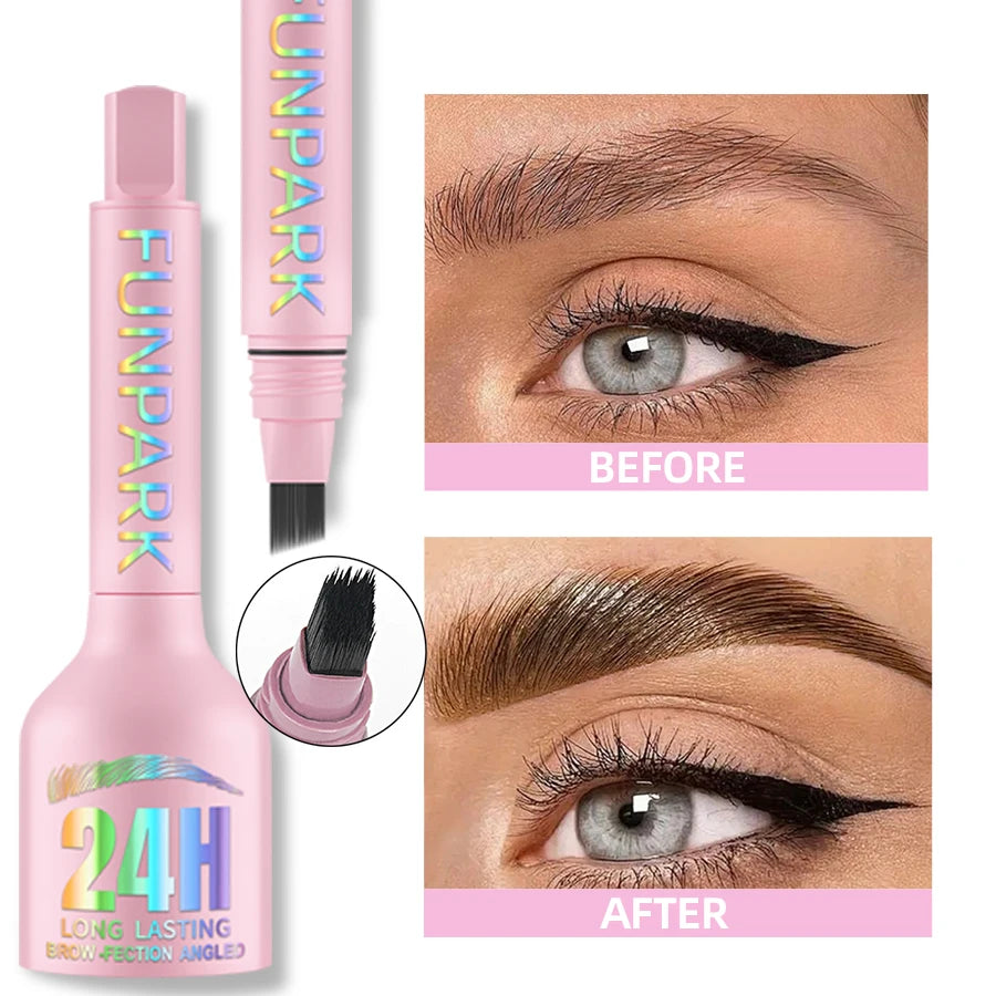3D Dye Eyebrow Pencil Hairling Anti-smudge Waterproof 3 Colors Black Qme