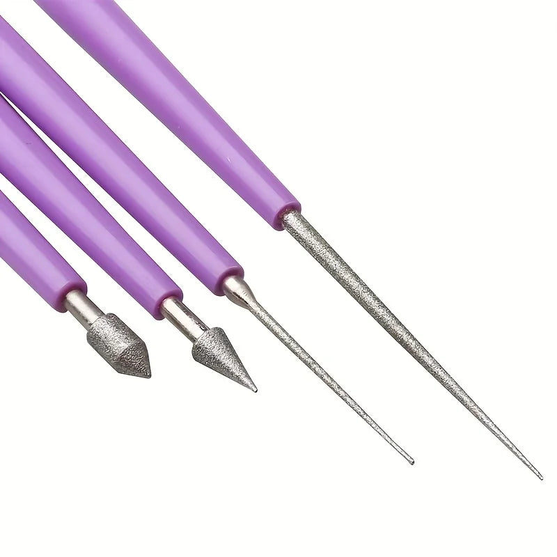4pcs Diamond Tipped - Bead Reamera Tool - 4pcs Beading Hole Enlarger for DIY Jewelry Making Qme