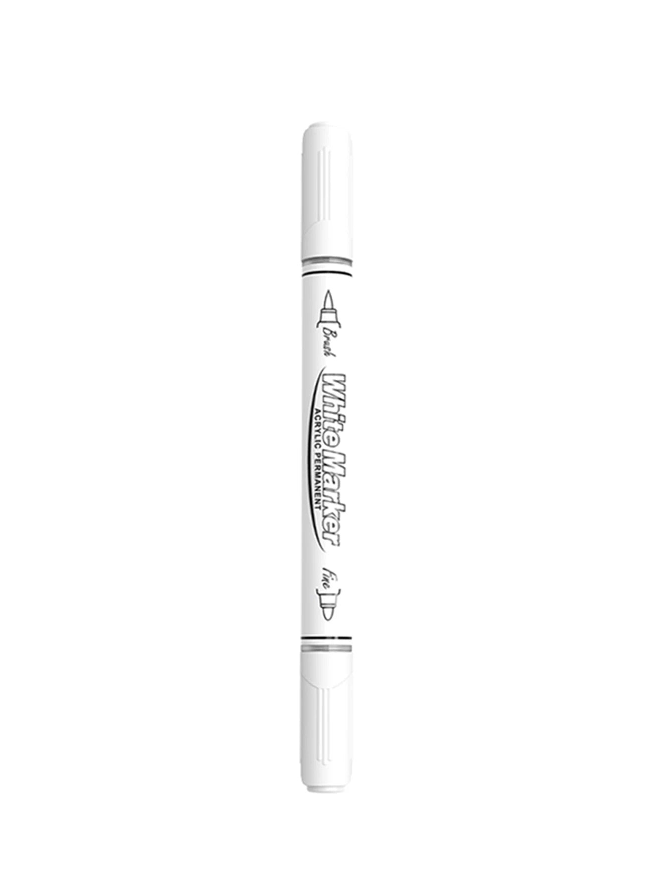 Dual Tip Permanent Acrylic Paint Markers Pens Black White Large Capacity Graffiti Marker for Fabric Stone Wood Glass Art DIY Qme 1 white