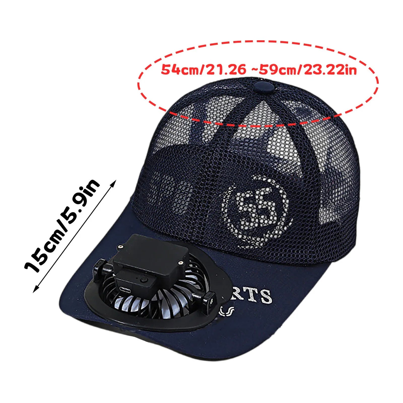 Summer USB Charging Fan Cap for Man and Women Fashion Mesh Breathable Baseball Cap Outdoor Sunscreen Letters Hat Qme
