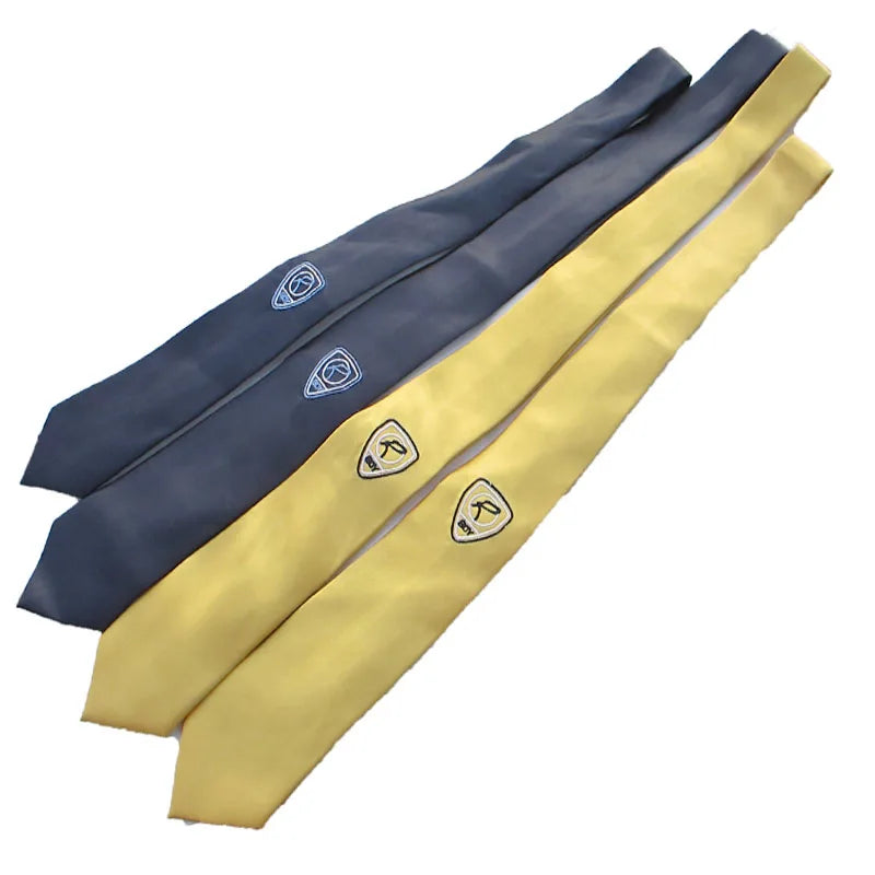 School Tie Girls Boy Uniform Ribbon Gothic Ties Yellow Navy Qme