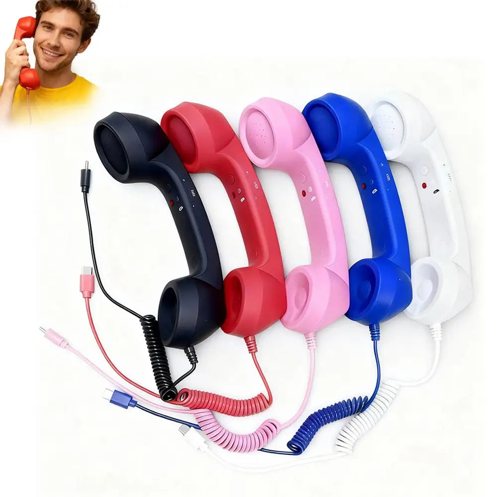 Retro Telephone Receiver Type-C 3.5mm Microphone Handset Directly Plug Into Mobile Phone Handset For Mobile Phones Qme