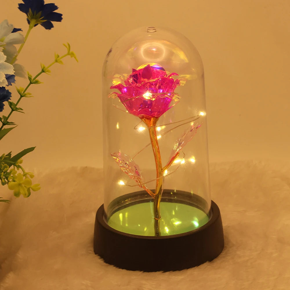 Christmas Decoration Eternal Flower Gift Rose Party Gift Qixi Valentine's Day Birthday Gift Creative Simulation Flower Qme Colorful Rose Red