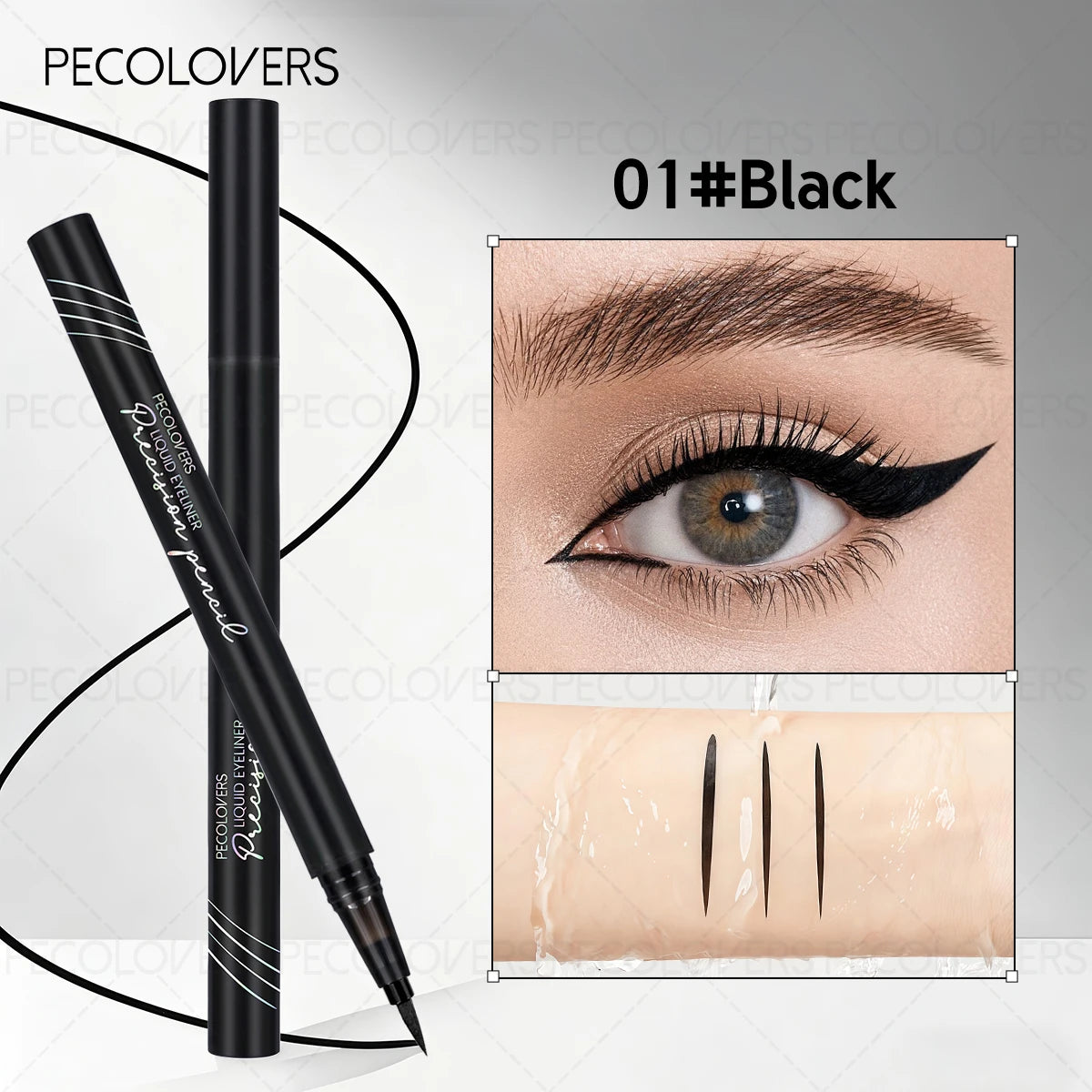 Pigmented Glide Eyeliner Pen Brown Black Waterproof Liquid Ultra-fine Qme 01
