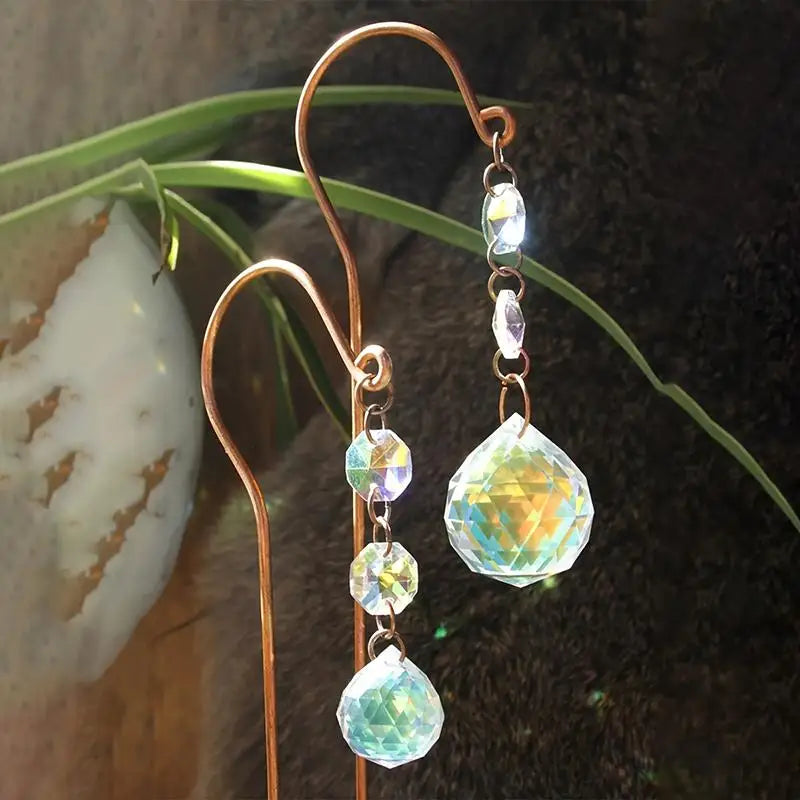 Garden Lawn Decoration Sun Catcher Crystal Ball Flower POTS Pile Qme