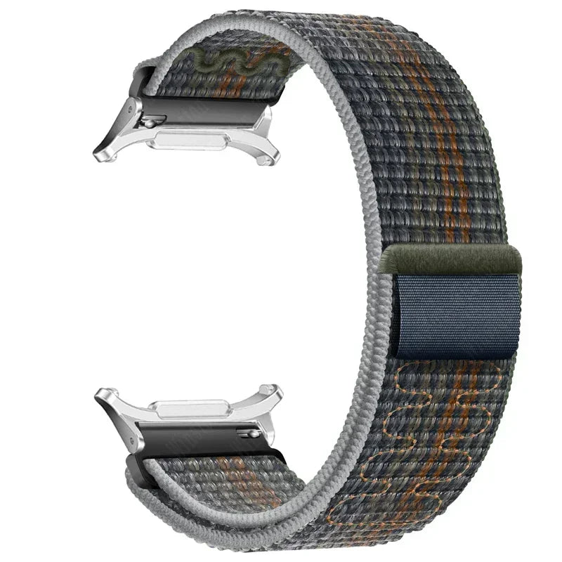 Nylon Solo Loop Strap for Samsung Galaxy Watch 7 Ultra 47mm Braided Band Bracelet for Galaxy 7 Ultra Quick Connector Watchband Qme Midnight-S Galaxy Watch 7 Ultra