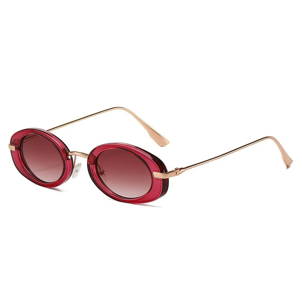 Vintage Retro Oval Sunglasses Small Frame Classic Trendy Fashion Qme Style F