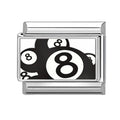 2026 New Fashion Black NO.8 Ball Cat Butterfly Italian Charms Fit 9mm Stainless Steel Women Fashion Bracelet DIY Jewelry Gifts Qme Style 13