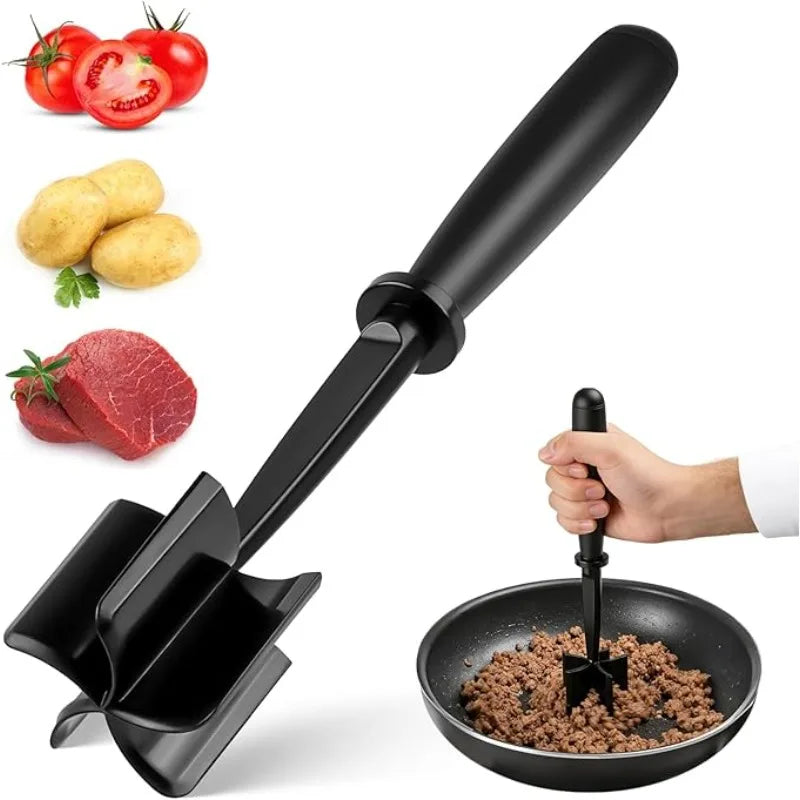 1pc Handheld Meat Chopper High-quality Heat-resistant Masher Mix Grind and Mash Minced Meat Kitchen Meat Cutter Qme