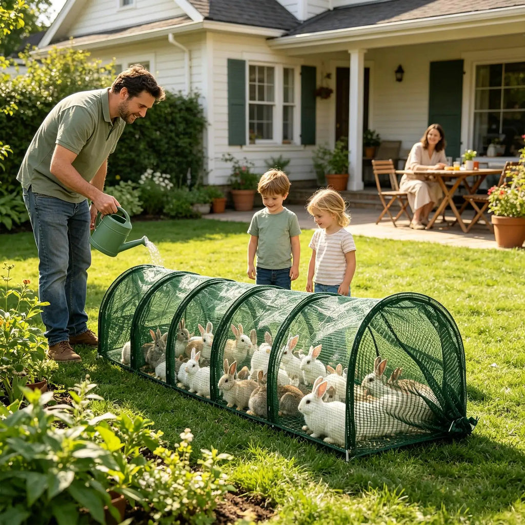 Yard Outside Chicken Tunnels Foldable Long Quick Installation Qme