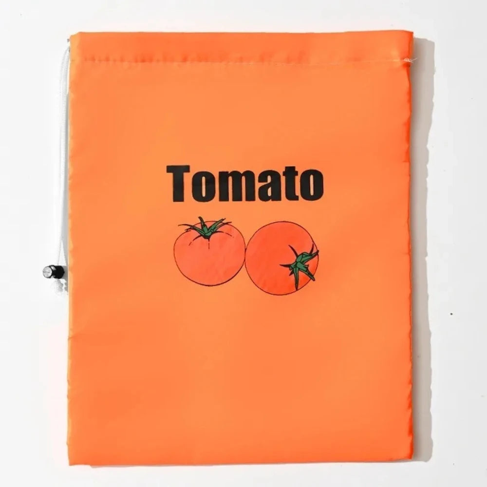 Food Fresh Keeping Drawstring Pocket Reusable Fruit Vegetable Storage Bag Household Produce Organizer Bundle Pouch Qme