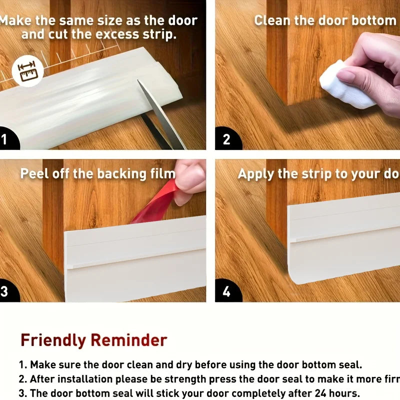 Self-Adhesive Thickened Door Bottom Sealing Strip Thermal Insulation Door Weatherstrip Anti-cold Window Draft Stopper Tape Qme