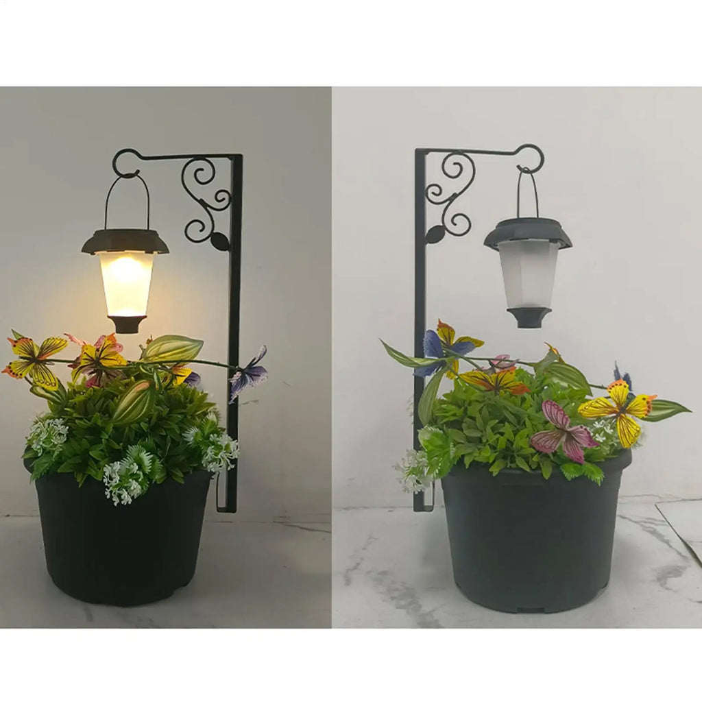 Solar Light Planter Soft Warm Waterproof Decoration Outdoor Lamp Post Qme