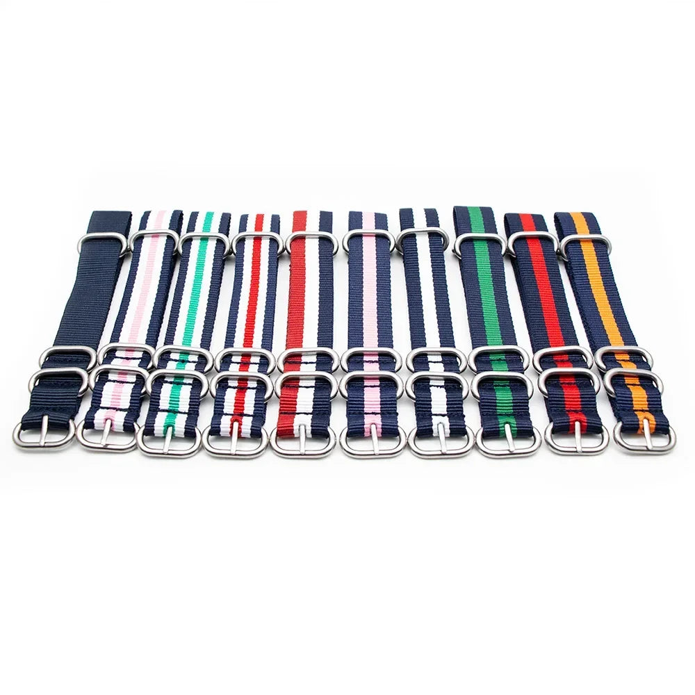 Durable Nylon Watch Strap Army Sport Style Watch Band 18/20/22/24MM 41 Colors Replacement Watch Accessories Qme
