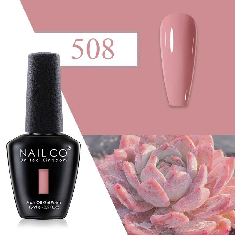 Nailco Jelly Gel Nail Polish Transparent Varnishes 44 Colors Red Pink Qme 508
