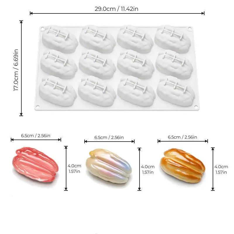 Pecan Nuts Design Silicone Chocolate Mold Food Grade Mousse Cake Qme A3