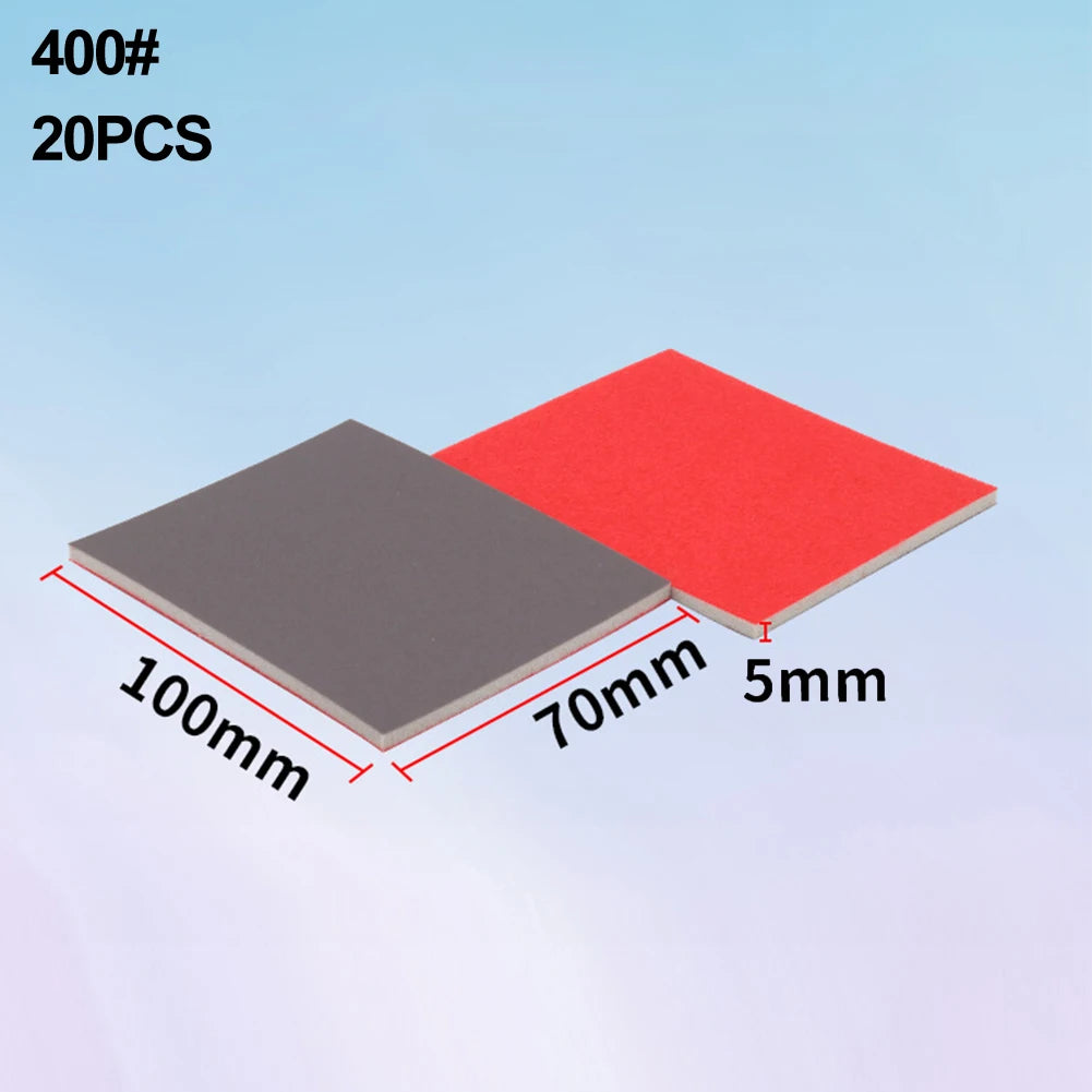 20 Pcs Sandpaper Sponge Set 180,320, 400,600, 800,1200, 2000, 2500 Grit Flexible Sanding Pad For Polishing Abrasive Tools Qme 400 Grit