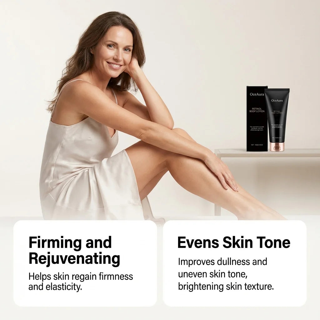 Retinol Body Lotion Anti Aging Firming Hydrating Brightening Increase Elasticity Softening Moisturizer for Dry Skin Body Cream Qme