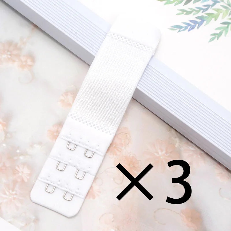 2 Hook Bra Extension Strap Extenders Women Adjustable Belt Buckle Qme WHITE one size