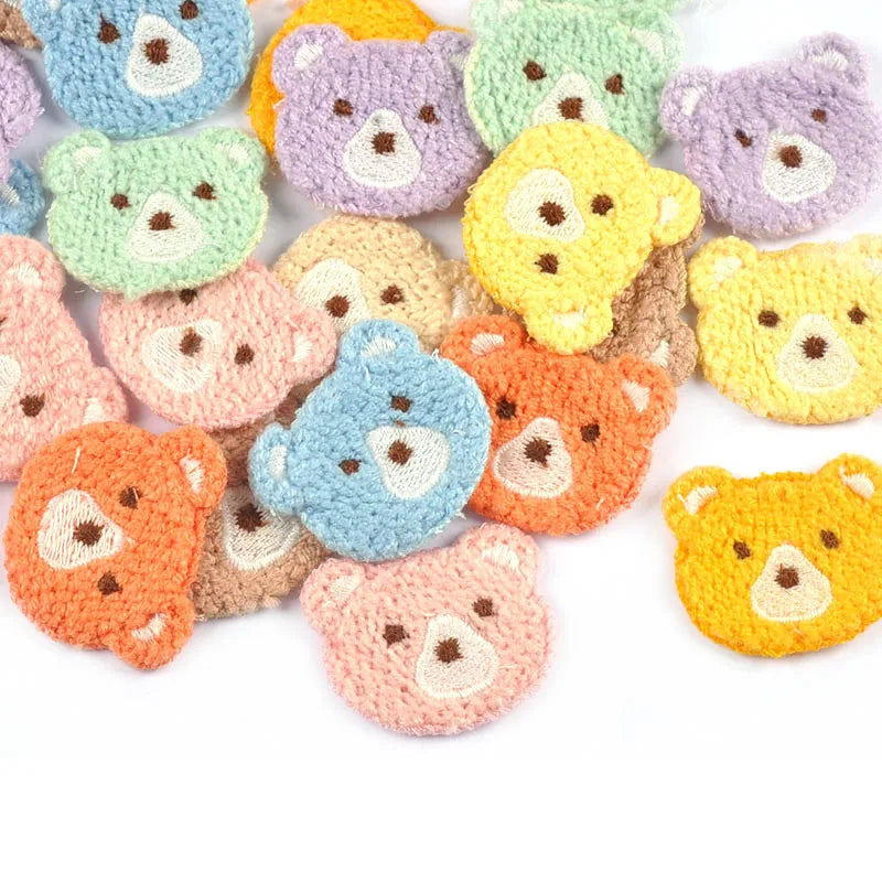 10pcs 3.7x3.4cm Mixed 9 Colors Lovely Bear Patches Embroidery For Kids Clothing Bag Decor Sewing Accessories Home Decor Supplies Qme