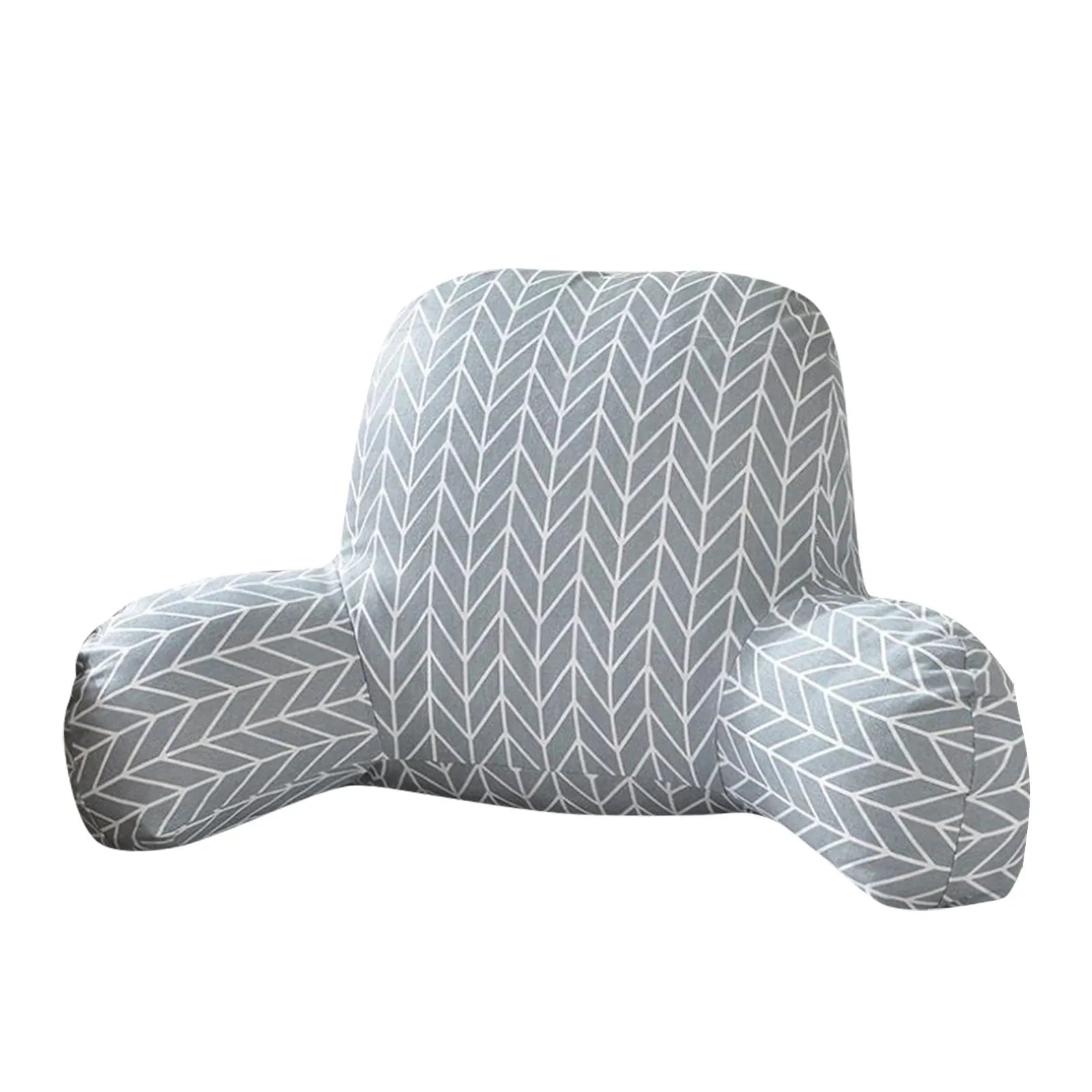 Print Pillow Back Cushion With Arm for Reading Rest Waist Support Office Chair Car Seat Sofa Rest Lumbar Cushion Velvet Backrest Qme
