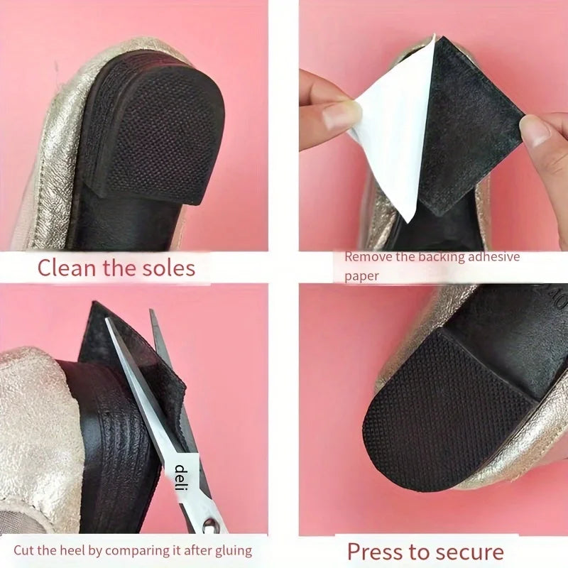 Shoe Heel Repair Rubber Pads, Cuttable Square Boot Heel Replacement, Anti-Slip Shoe Heel Repair Kit, Boot Sole Replacement Qme