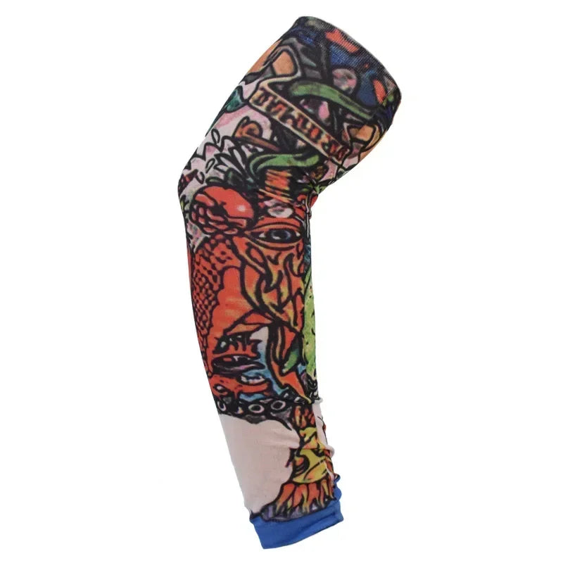 1PCS Arm Sleeves UV Protection Full Arm Cool Outdoor Golf Sports Hiking Riding Arm Tattoo Sleeve Cycling Equipment Qme X09 38-40cm